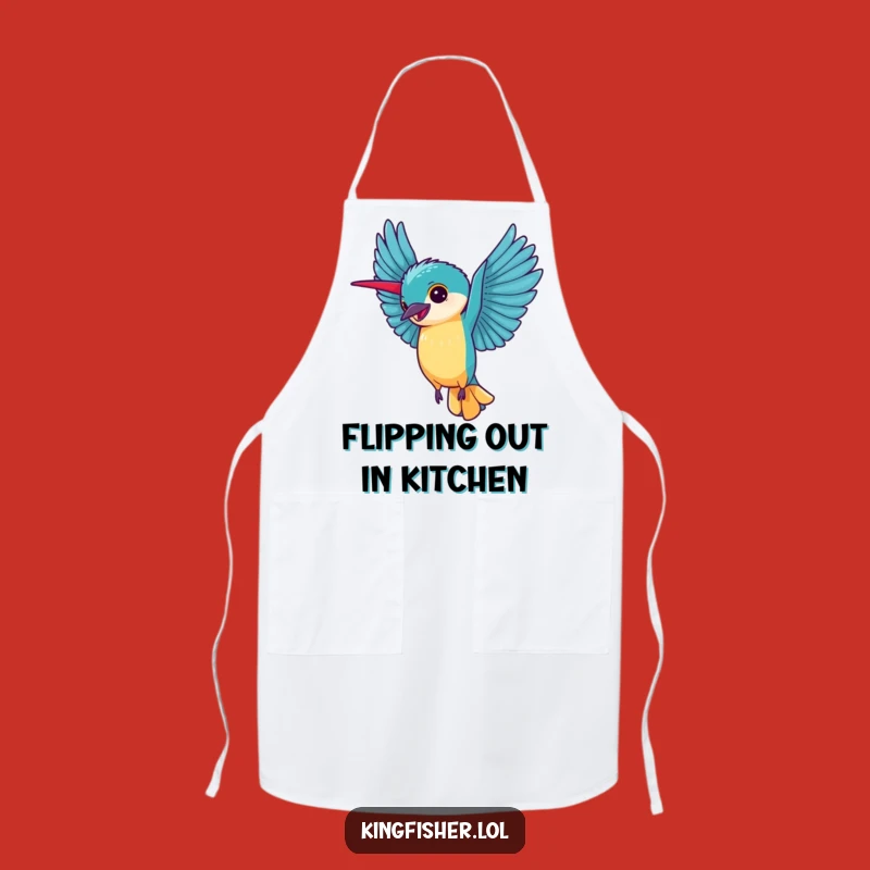 Cheerful Kingfisher Cartwheel Apron: Cook with Glee - Unique Funny Gift!