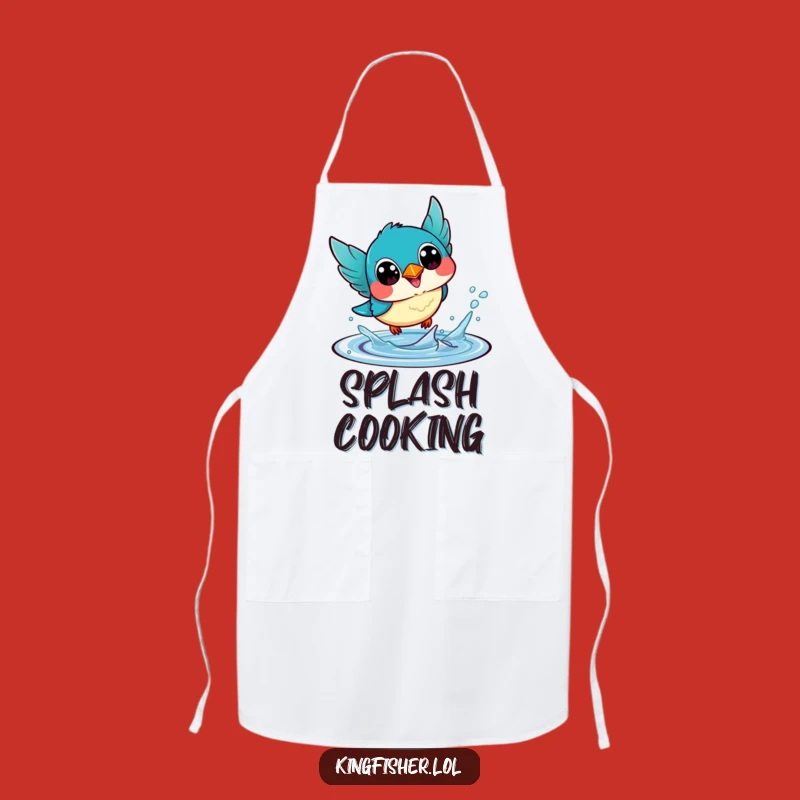 Funny Kawaii Kingfisher Apron: Cook with Joy, Diving Style, Great Funny Gift