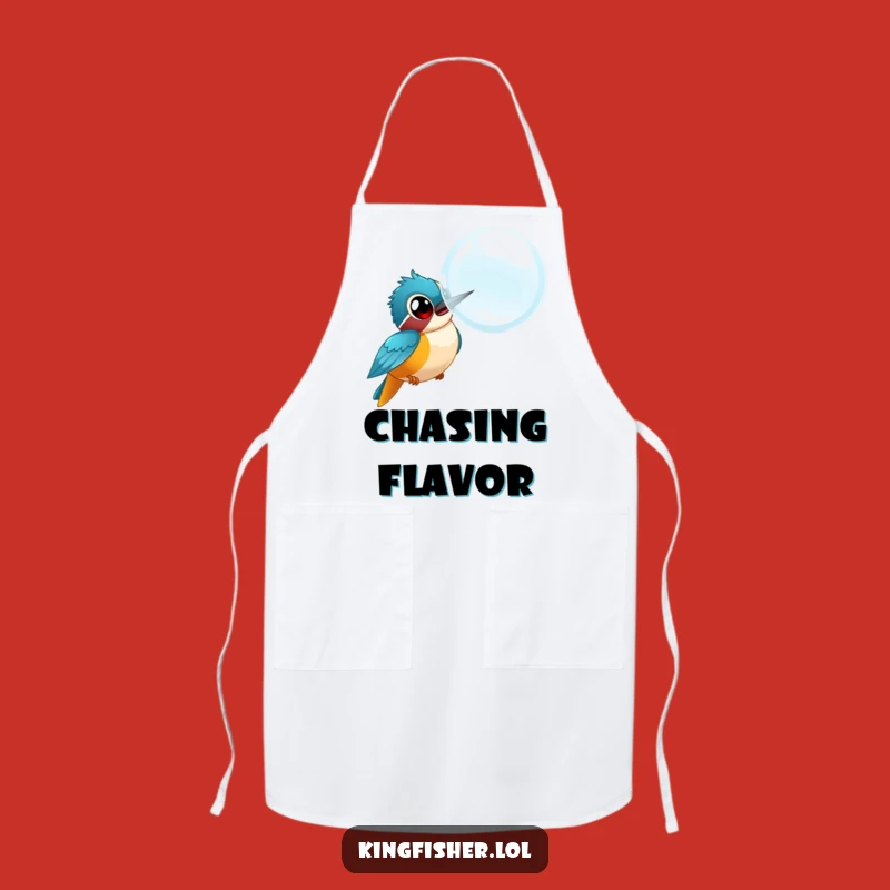 Funny Kingfisher Bubble Chase Apron: Chef-Worthy Humor for Kitchen Fun
