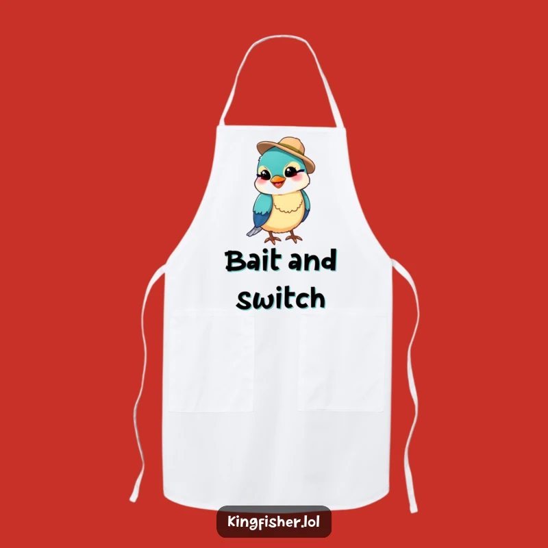 Funny Kingfisher Fishing Hat Apron - Chef's Delightful & Humorous Kitchen Gear