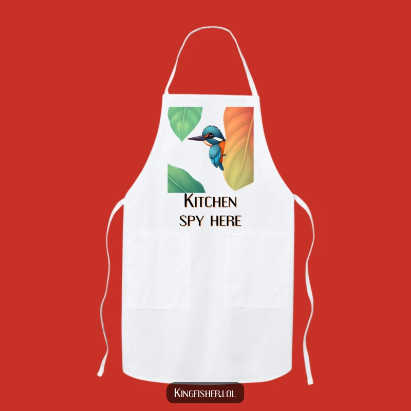 Funny Kingfisher Leaf Apron - Cheerful Kitchen Wear for Nature Lovers