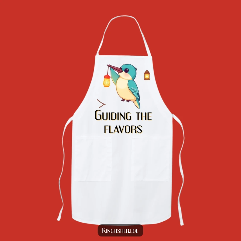 Funny Kingfisher Lantern Apron: Cook with Glowing Humor