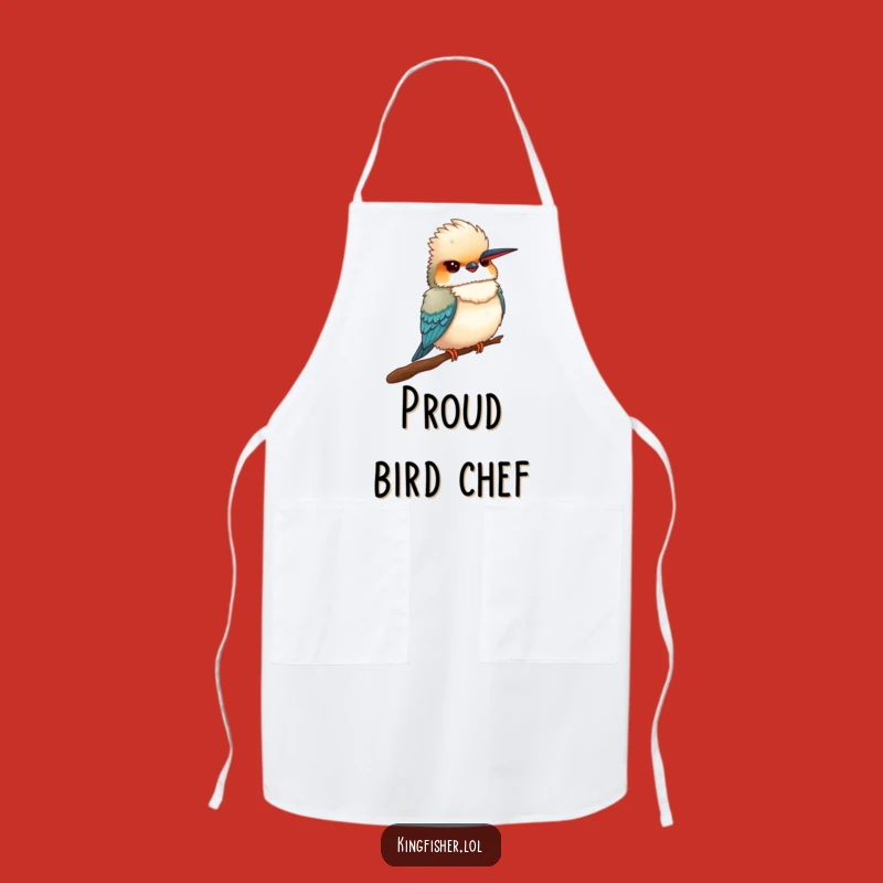 Funny Proud Kingfisher Apron: Fluffy Bird's Puffed Chest for Kitchen Pride