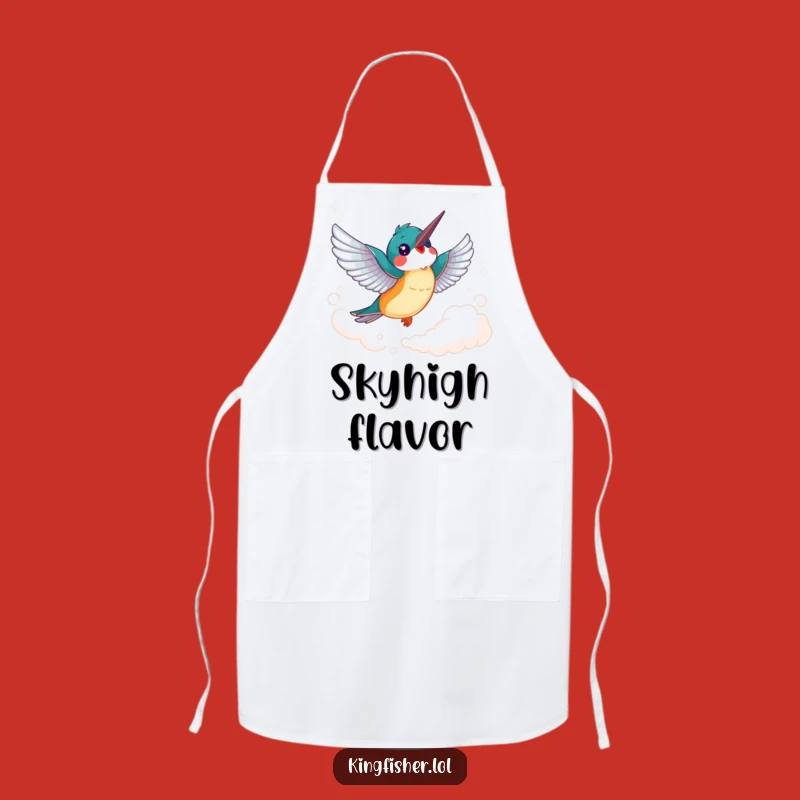Funny Kingfisher Apron: Cheerful Soaring Chef Bird, Great Funny Kitchen Gift