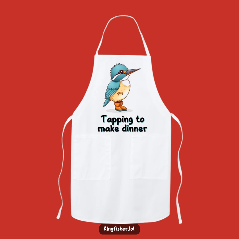 Funny Kingfisher Boots Cooking Apron - Humorous Kitchen Gift for Bakers Chefs