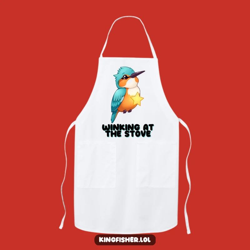 Funny Winking Kingfisher Star Apron - Magical Humorous Kitchen Gift