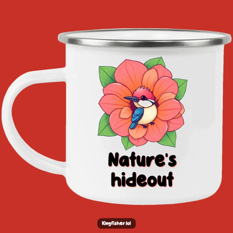 Adventure Funny Kingfisher Mug: Flower Peek Trail, A Rugged Humorous Gift for Campers