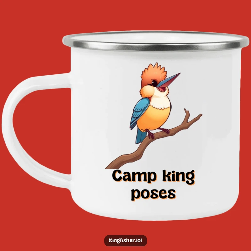 Durable Proud Kingfisher Camping Mug - Funny Pose Outdoor Gift