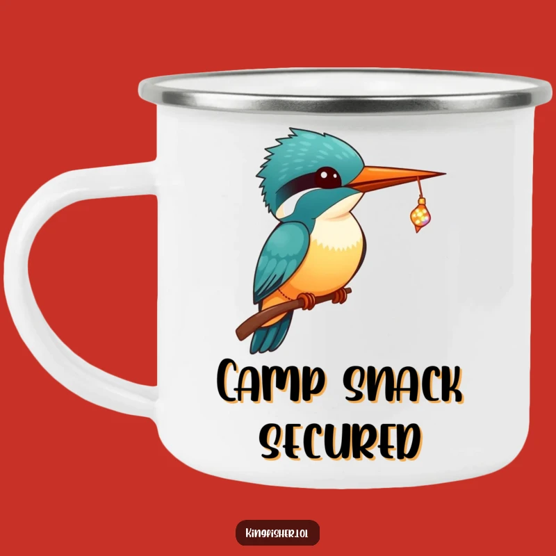 Funny Kingfisher Camping Mug: Kawaii Catch - Adventure Gift!