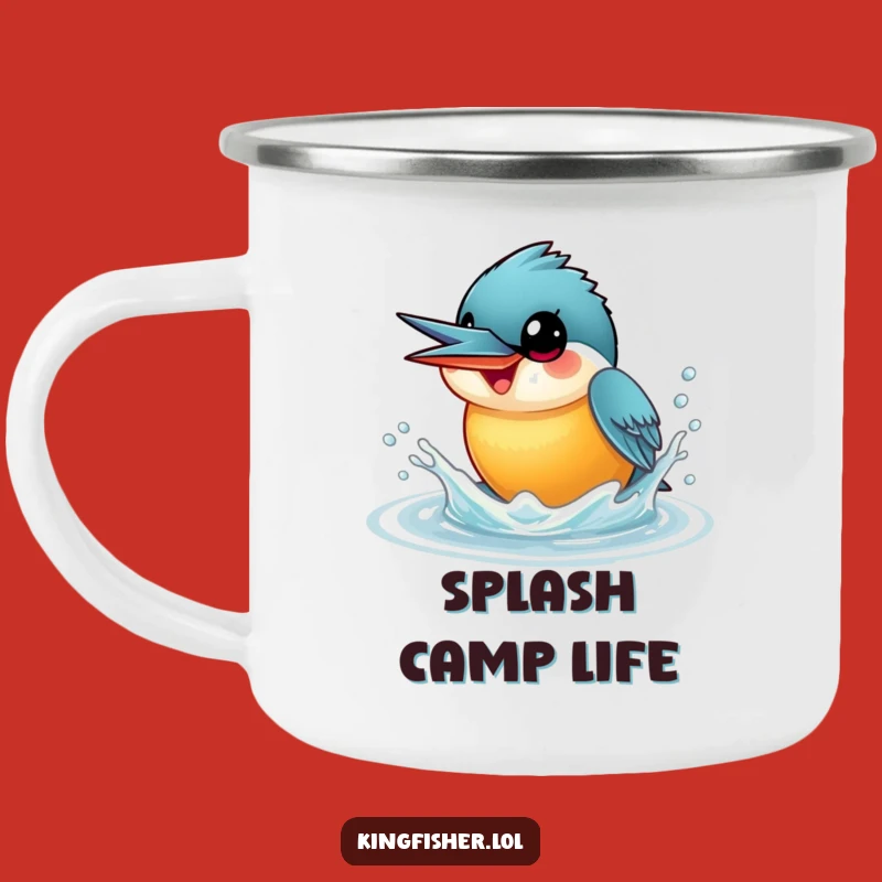 Funny Kingfisher Camping Mug: Playful Splash Outdoor Gift - Adventure Fun!
