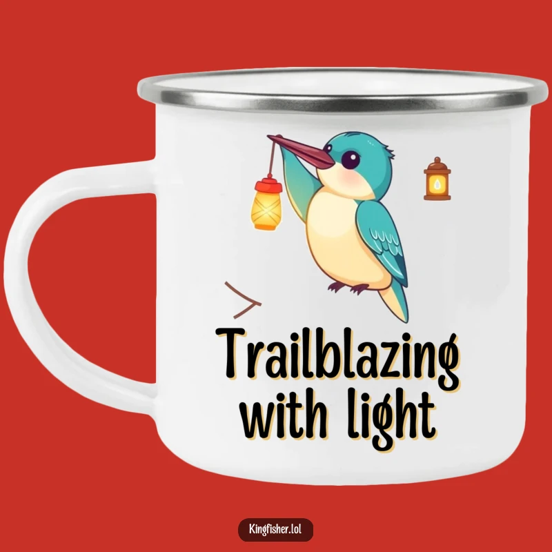 Funny Kingfisher Lantern Camping Mug: Adventure with Light