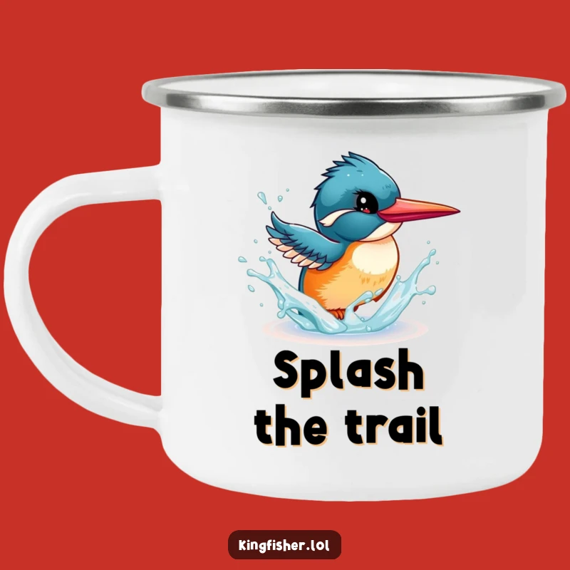 Funny Camp Kingfisher Mug - Energetic Splash Outdoor Gift - Rugged Fun