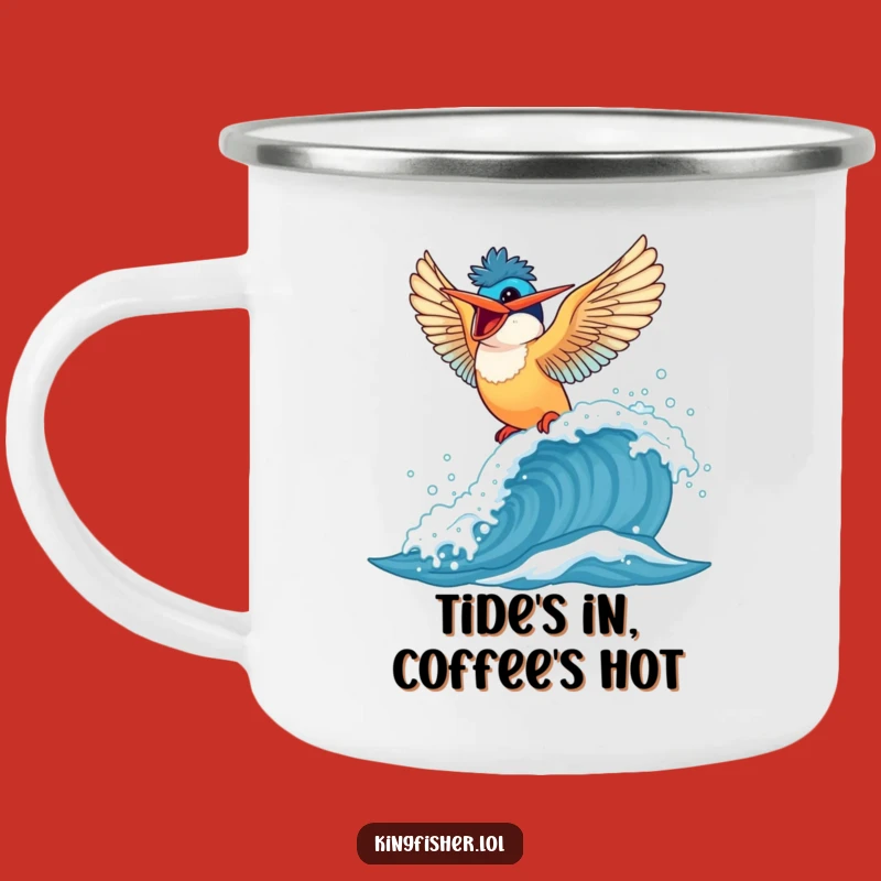 Funny Kingfisher Camping Mug: Durable Bird Mug for Outdoor Adventures