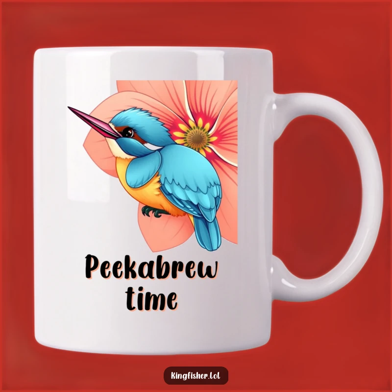 Funny Curious Kingfisher Mug: Peek-a-Boo Birdie Gift