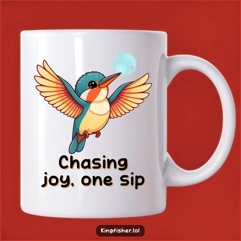 Funny Kingfisher Bubble Mug: Playful Wings, Joyful Funny Gift for Bird Lovers