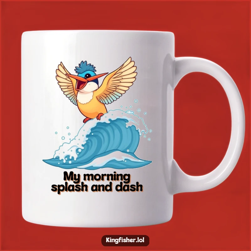 Funny Kingfisher Wave Rider Mug: A Joyful Bird Gift for Bird Lovers