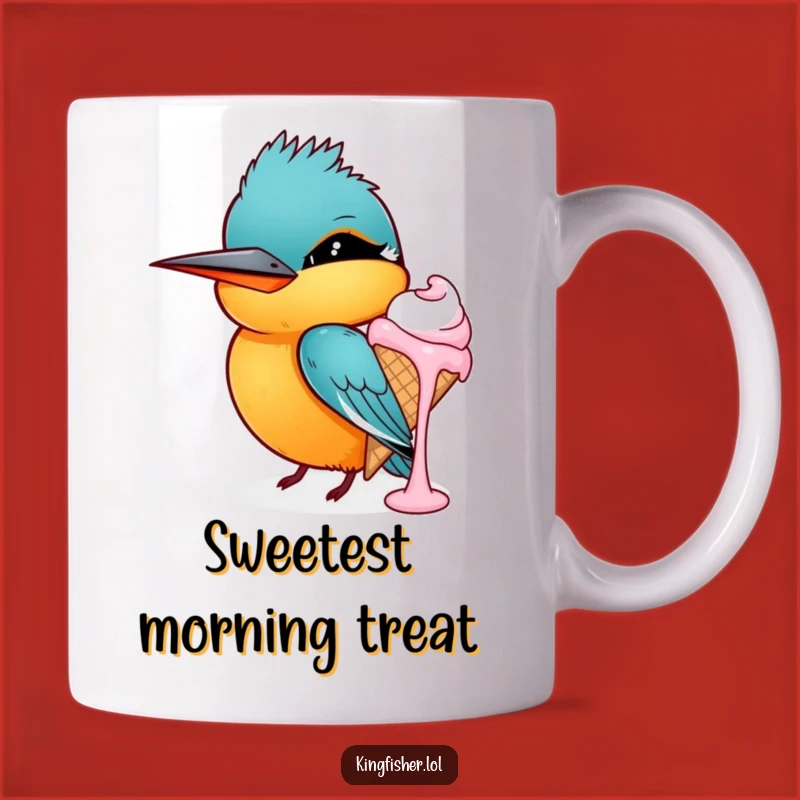 Funny Winking Kingfisher Ice Cream Mug: Hilarious Bird Treat Gift Idea