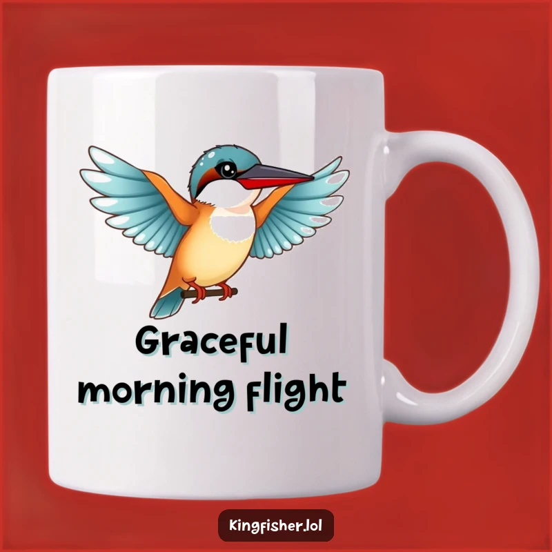 Funny Graceful Kingfisher Mug: Outstretched Wings for a Stylish Gift