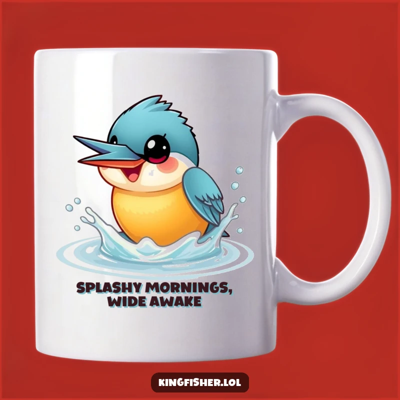 Funny Kingfisher Splash Mug: A Joyful Bird's Playful Water Gift!
