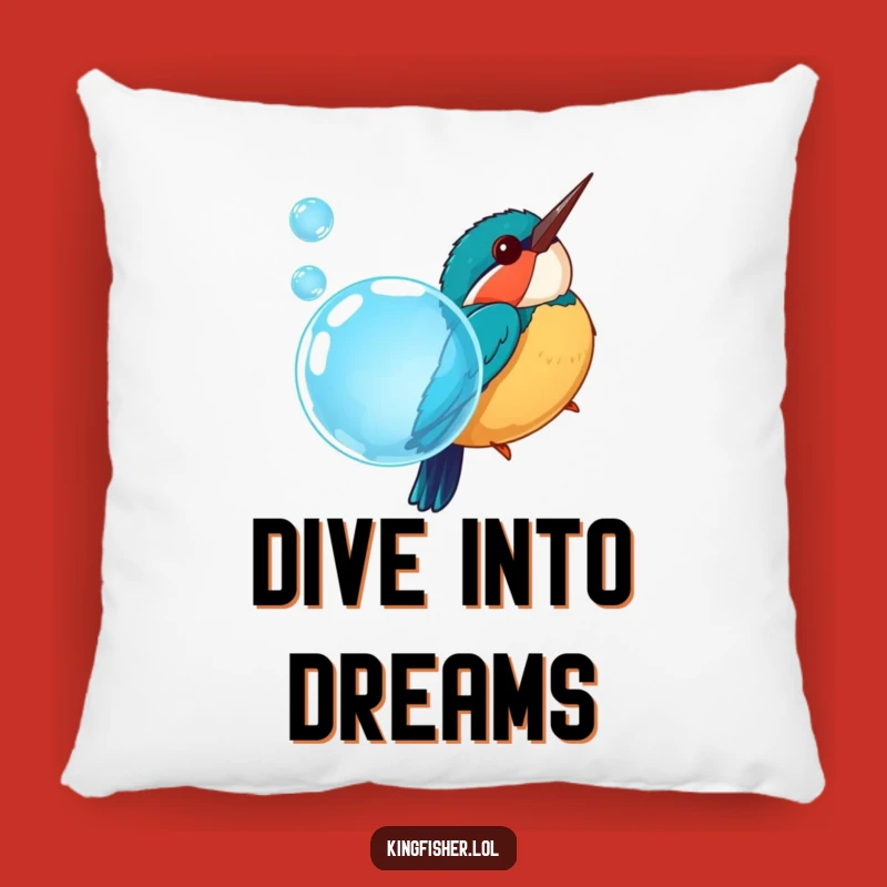 Funny Kingfisher Bubble Dive Pillow: Cozy Comfort with a Splash Gift