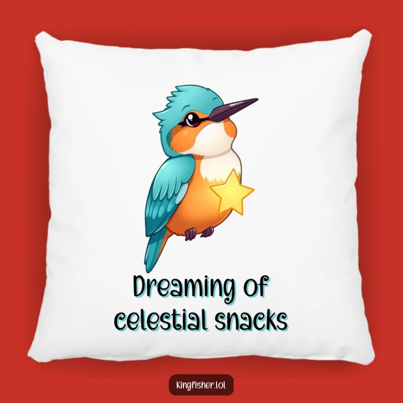 Funny Winking Kingfisher Star Pillow - Cozy Celestial Humorous Gift