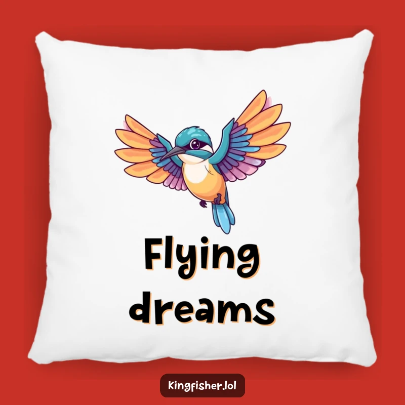 Cozy Funny Kingfisher Pillow: Feathered Flight Comfort, A Soft Humorous Gift for Relaxation