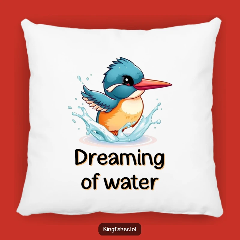 Funny Energetic Pillow - Kingfisher Splash Comfort - Playful Gift