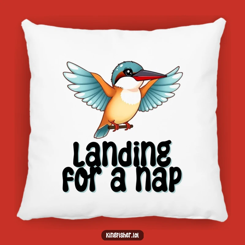 Funny Graceful Kingfisher Pillow: Outstretched Wings for Comfy Elegance