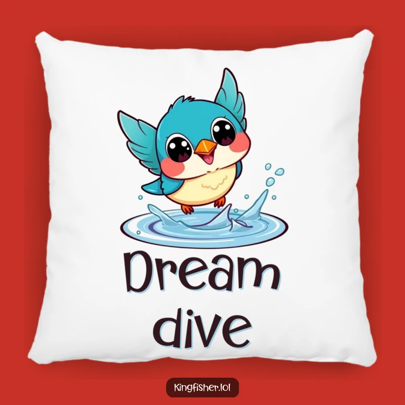 Funny Kawaii Kingfisher Pillow: Cozy Dive, Happy Accent, Perfect Gift