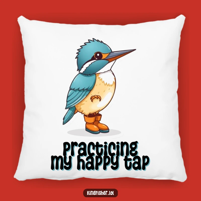 Funny Kingfisher Boots Decorative Pillow - Cozy Humorous Home Accent Gift