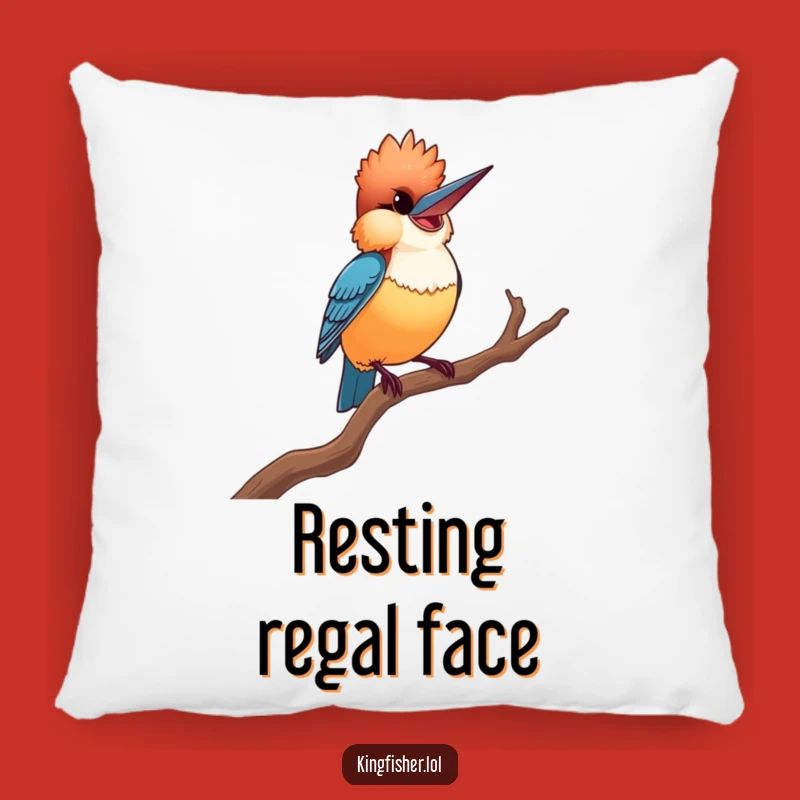 Comfortable Proud Kingfisher Pillow - Funny Dramatic Accent Gift