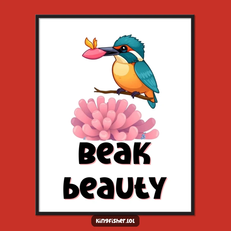 Funny Kingfisher Anemone Balance Digital Print: Instant Art for a Cheerful Space