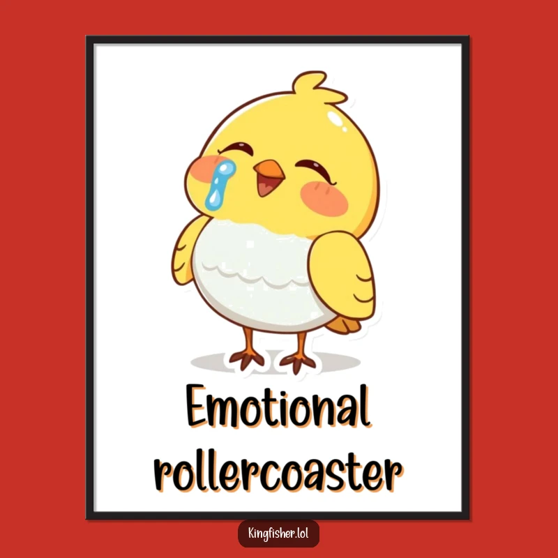 Funny Crying Laughing Bird Digital Art: Instant Joy for Your Walls - Amazing Funny Gift!