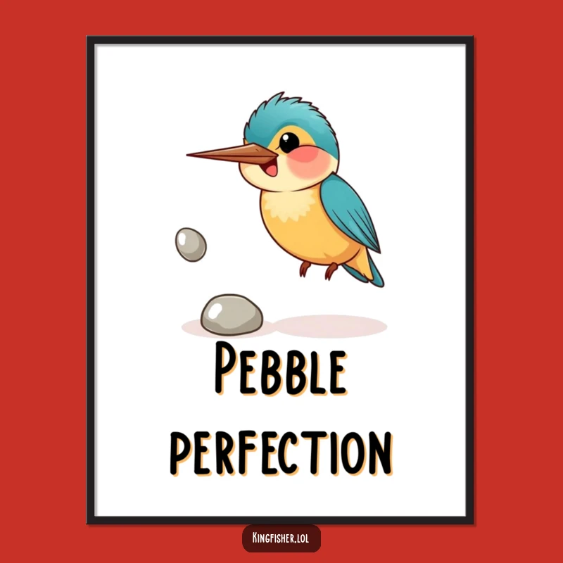 Funny Smiling Kingfisher Digital Art: Instant Effortful Charm Gift