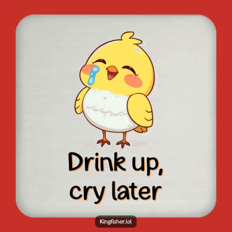 Funny Crying Laughing Bird Coasters: Protect Tables with Humor - Cute Funny Gift Set!