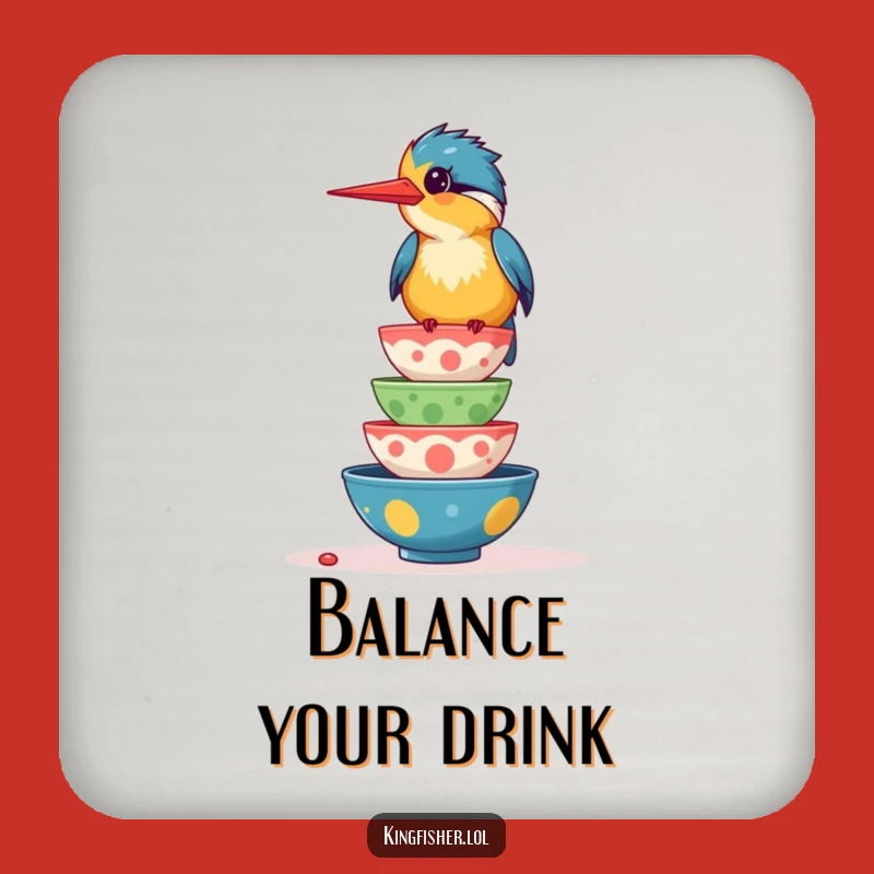 Funny Giggling Kingfisher Coaster: Protect Surfaces with Foodie Fun Gift