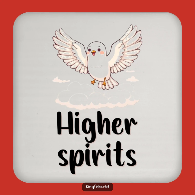 Funny Joyful Bird Coaster Set: Protect Surface with Fluffy Cloud Charm