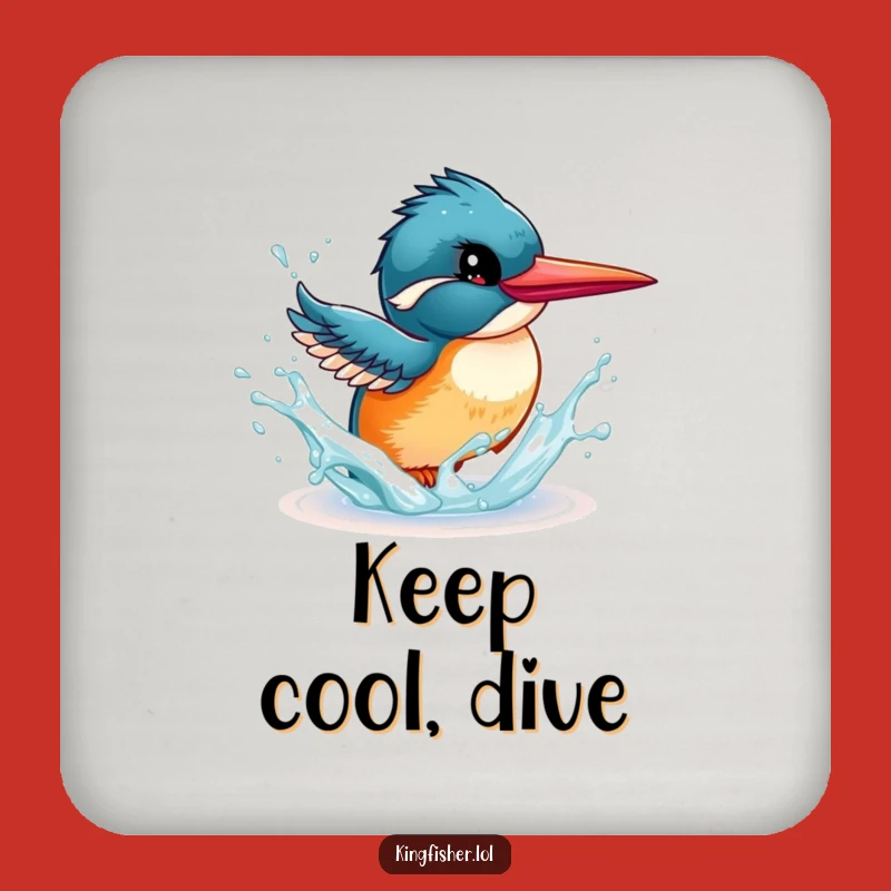 Funny Kingfisher Coaster - Energetic Splash Drink Protector - Gift Set