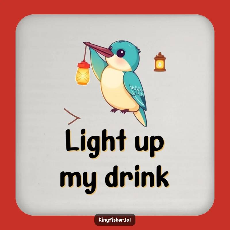 Funny Kingfisher Lantern Coaster: Protect Surfaces with Light