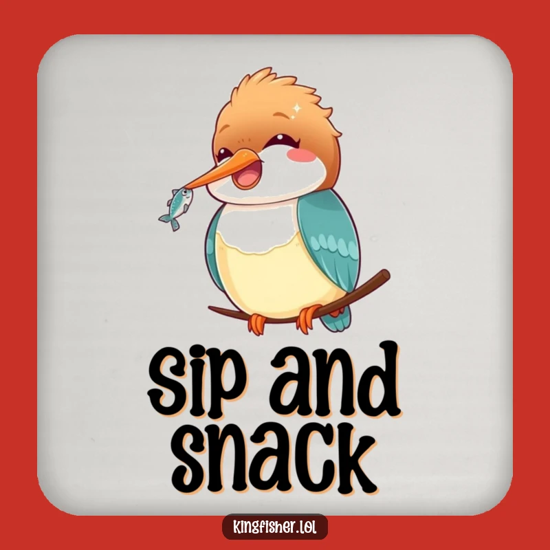 Funny Kawaii Kingfisher Drink Coaster: Cute Protection, Lovely Funny Gift!