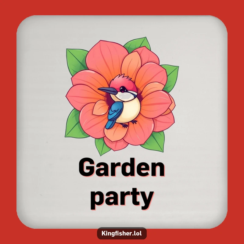 Tabletop Funny Kingfisher Coasters: Flower Hide Fun, A Quirky Humorous Gift for Tables