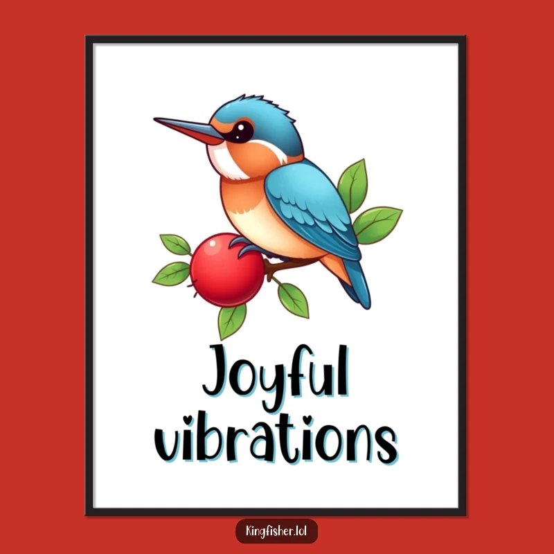 Wall Art Funny Kingfisher Poster: Berry Chirp Humor, A Joyful Humorous Gift for Decor