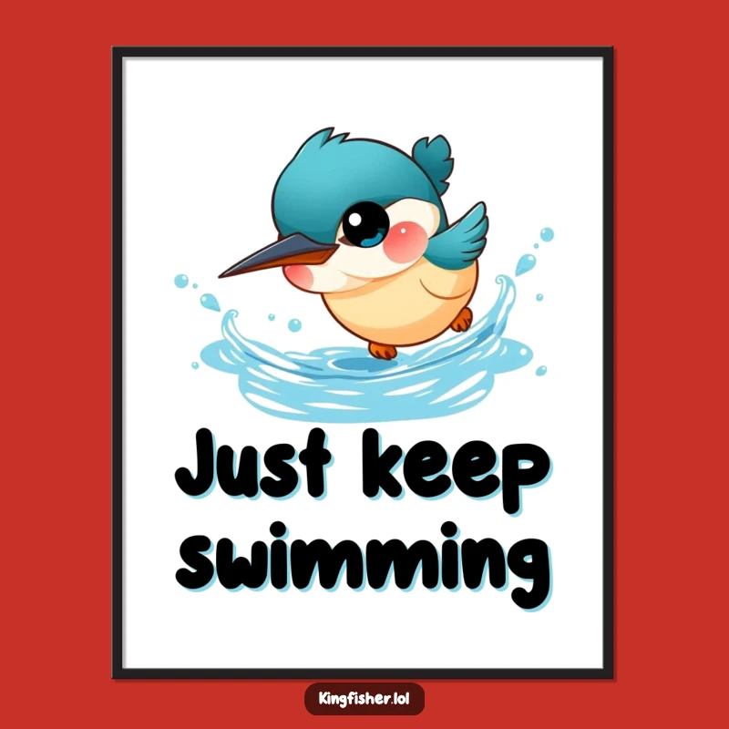 Funny Kingfisher Poster: Charming Diving Bird Art, Perfect Wall Decor Funny Gift