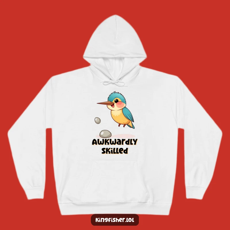 Cozy Funny Smiling Kingfisher Hoodie: Warmth for Clumsy Charm Gift