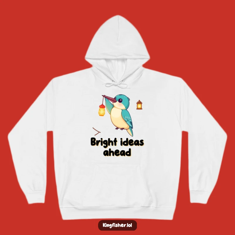 Funny Kingfisher Lantern Hoodie: Cozy Light and Bird Humor