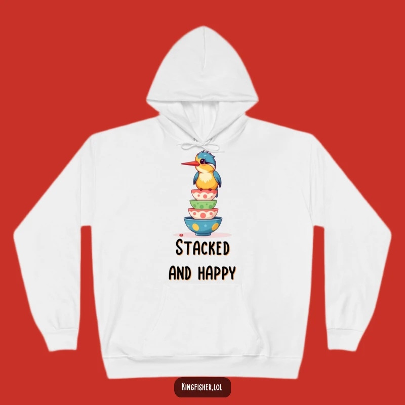 Cozy Funny Giggling Kingfisher Hoodie: Warmth for Foodie Fun Gift