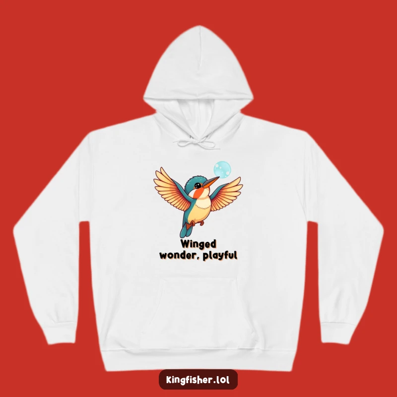 Cozy Funny Kingfisher Bubble Hoodie: Playful Wings Comfort, Warm Funny Gift