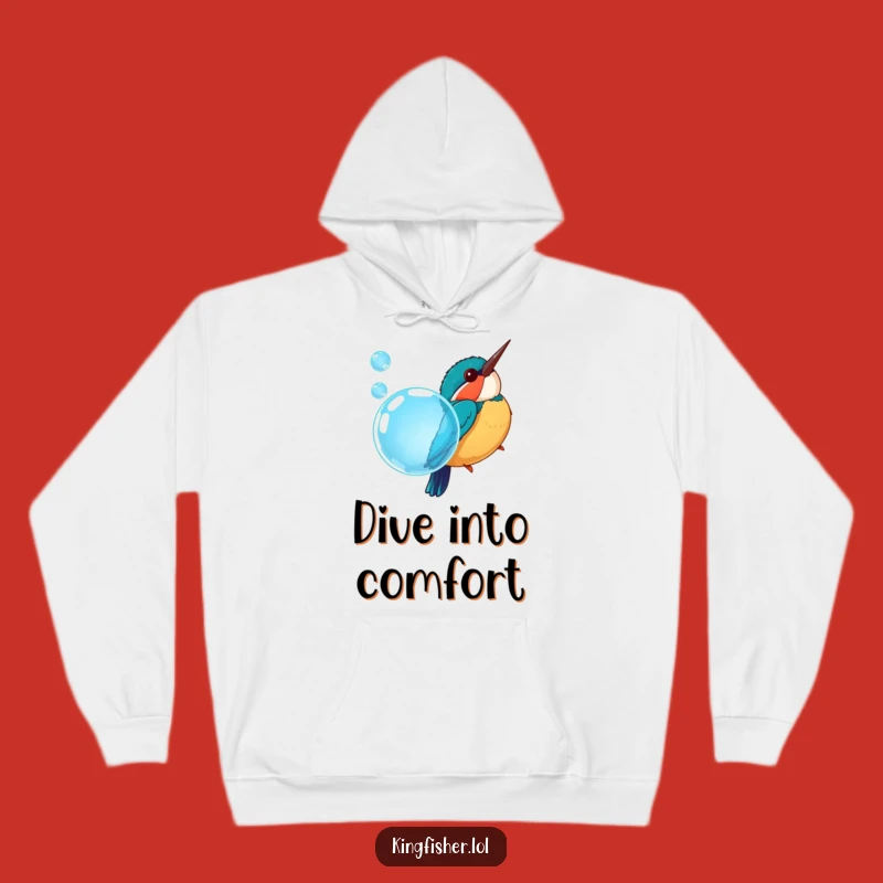 Cozy Funny Kingfisher Bubble Dive Hoodie: Warmth and Whimsy Gift