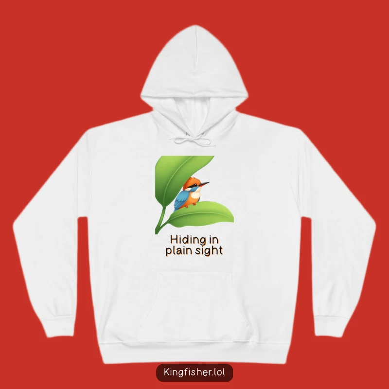 Funny Kingfisher Peek Hoodie: Cozy Shy Bird Comfort, Ultimate Funny Gift!