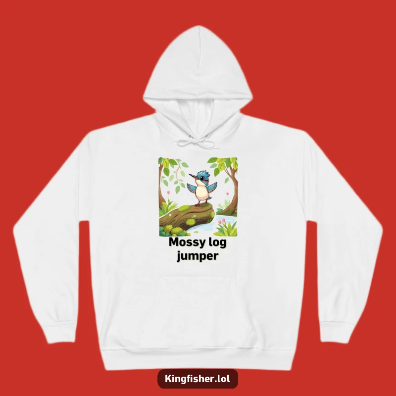 Funny Playful Kingfisher Hoodie: Cozy Up with an Excited Bird's Energy